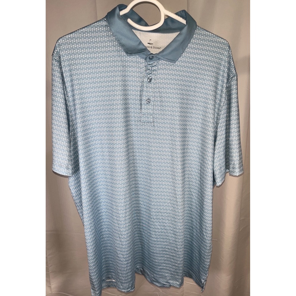 Grayson & Dunn Golf Polo Shirt Blue Geometric Print Performance Activewear XL